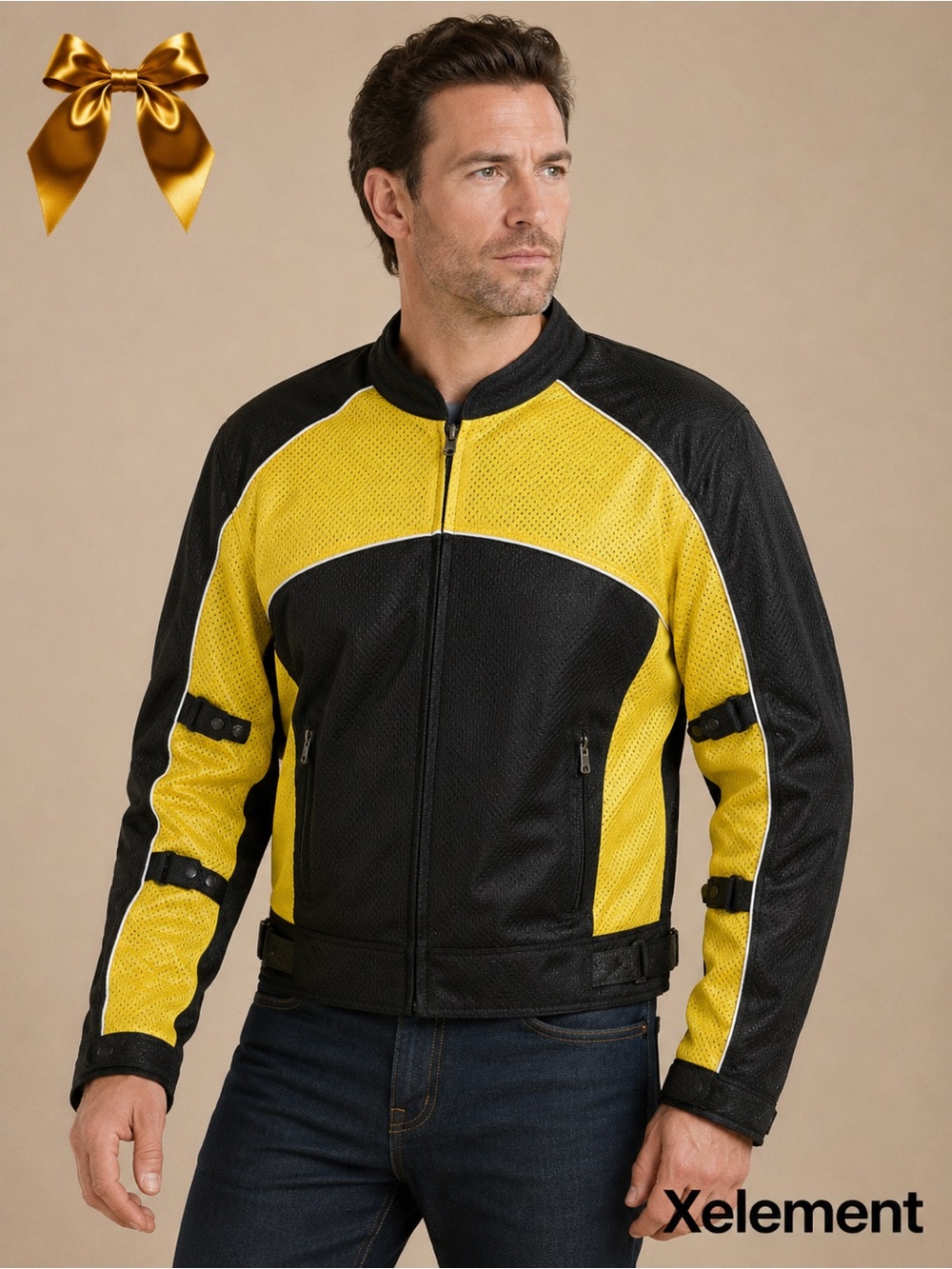 Xelement Motorcycle Riding Jacket Black Yellow Unisex W Mrdium M Small Mesh Armo